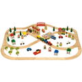 BIGJIGS Toys Circuit auto si feroviar (91 piese) - RESIGILAT