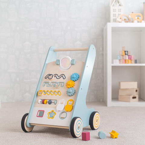 BIGJIGS Toys Antemergator cu activitati (pastel)