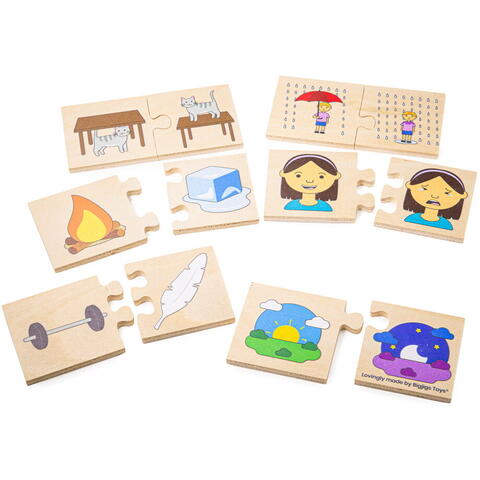 BIGJIGS Toys Puzzle din lemn - Notiuni opuse