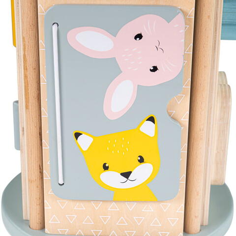 BIGJIGS Toys Cilindru din lemn cu activitati (pastel)