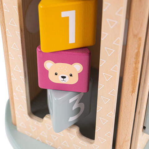 BIGJIGS Toys Cilindru din lemn cu activitati (pastel)