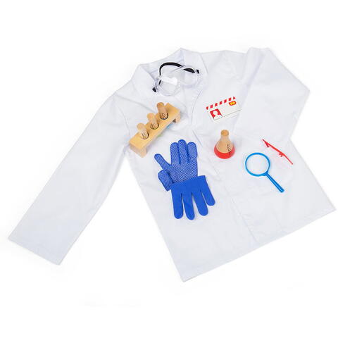 BIGJIGS Toys Set costum si accesorii de laborator pentru copii