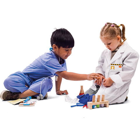 BIGJIGS Toys Set costum si accesorii doctor pentru copii