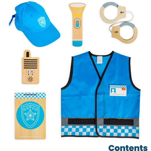 BIGJIGS Toys Set costum si accesorii politist pentru copii