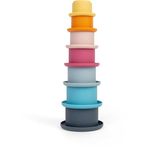 BIGJIGS Toys Set cupe de stivuit din silicon