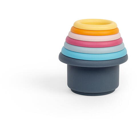 BIGJIGS Toys Set cupe de stivuit din silicon