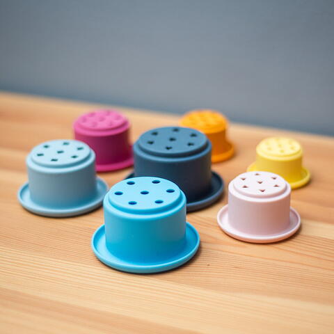 BIGJIGS Toys Set cupe de stivuit din silicon