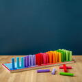BIGJIGS Toys Set betisoare din lemn pentru numarat - Curcubeu