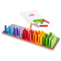 BIGJIGS Toys Set betisoare din lemn pentru numarat - Curcubeu