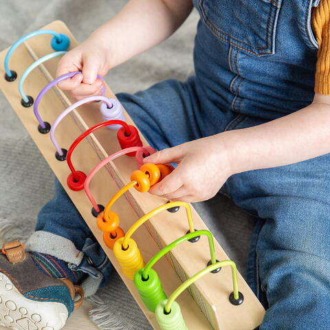BIGJIGS Toys Numaratoare din lemn - Adunari si scaderi