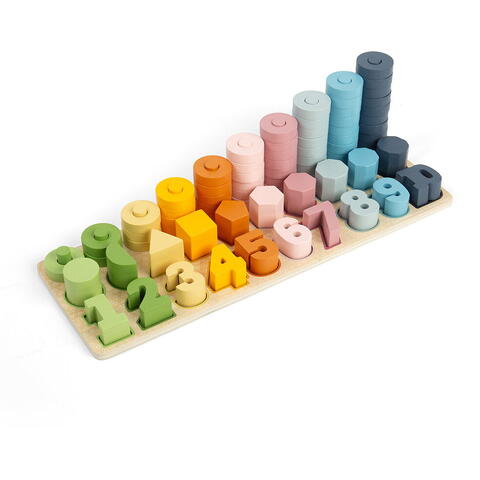BIGJIGS Toys Numaratoare cu discuri si forme geometrice