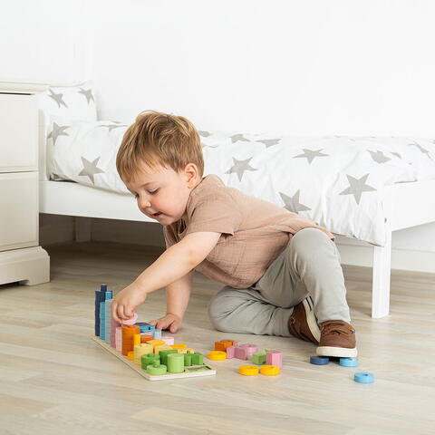 BIGJIGS Toys Numaratoare cu discuri si forme geometrice