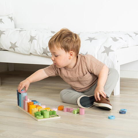 BIGJIGS Toys Numaratoare cu discuri si forme geometrice