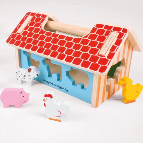 BIGJIGS Toys Joc de sortare - Ferma vesela