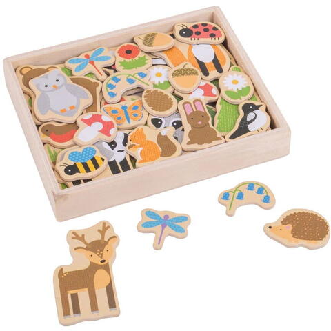 BIGJIGS Toys Set magnetic - Animalute din padure
