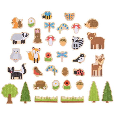 BIGJIGS Toys Set magnetic - Animalute din padure