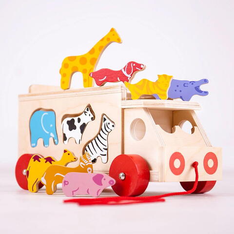 BIGJIGS Toys Joc de sortare - Camionul animalutelor