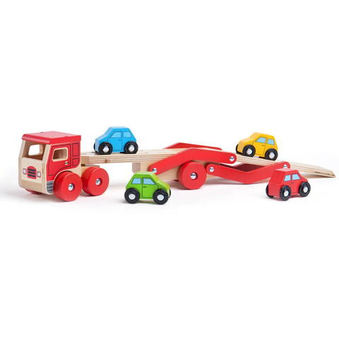 BIGJIGS Toys Camion cu platforma pentru masinute