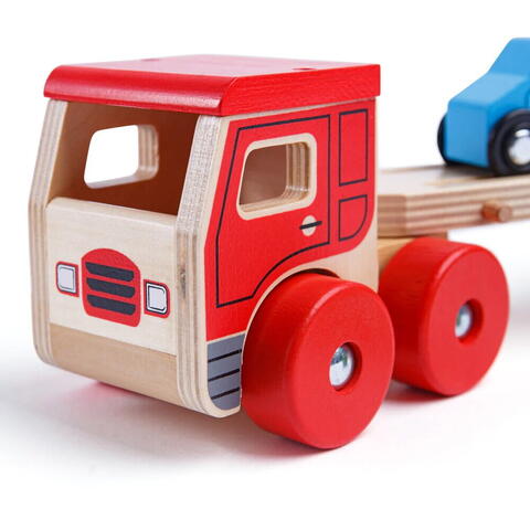 BIGJIGS Toys Camion cu platforma pentru masinute