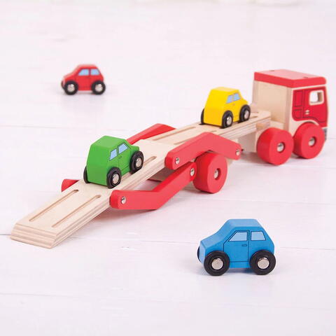 BIGJIGS Toys Camion cu platforma pentru masinute