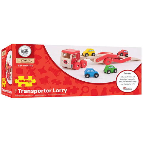 BIGJIGS Toys Camion cu platforma pentru masinute