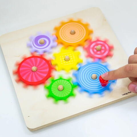 BIGJIGS Toys Puzzle din lemn cu rotite