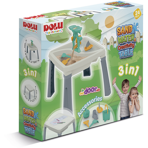 DOLU Masuta de activitati 3 in 1 pentru copii pastel