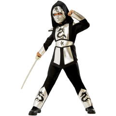 Costum de carnaval - Ninja (Argintiu)
