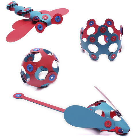 Clixo® joc magnetic de construit - Itsy Flamingo & Turcoaz (18 piese)