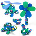 Clixo® joc magnetic de construit - Crew Albastru & Verde (30 piese)