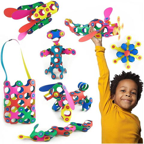 Clixo® joc magnetic de construit - Curcubeu (42 piese)