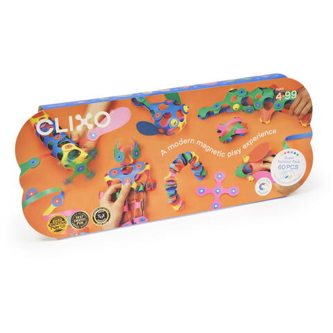 Clixo® joc magnetic de construit - Super Curcubeu (60 piese)