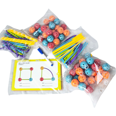 Bufnitel Set de constructie STEAM - Forme 3D ( 140 piese)