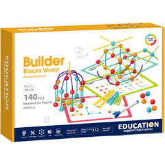 Set de constructie STEAM - Forme 3D ( 140 piese)
