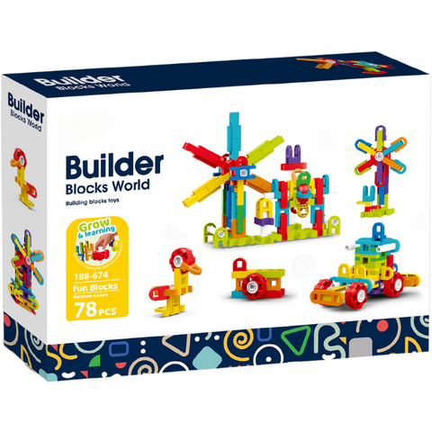 Bufnitel Set de constructie STEAM - Fun Blocks (78 piese)