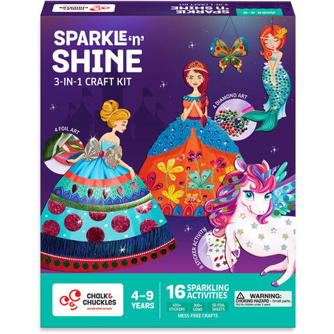 Chalk and Chuckles Set creativ 3 in 1 - Magie sclipitoare