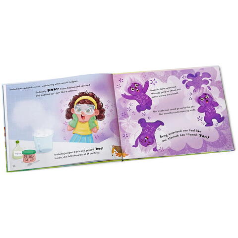 Hand2Mind Set mascote cu carticica - Emotiile & Isabella la scoala