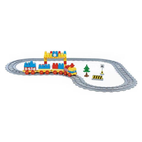 DOLU Set de constructii cu trenulet - 89 piese - RESIGILAT