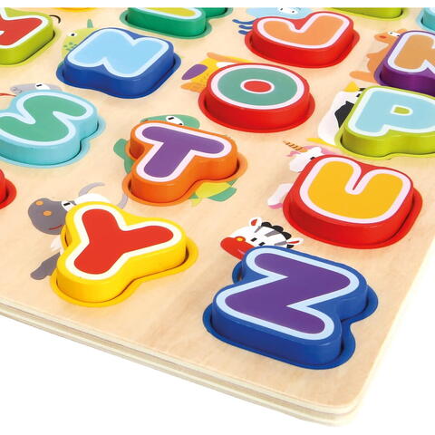 BINO Puzzle din lemn cu alfabet si animale