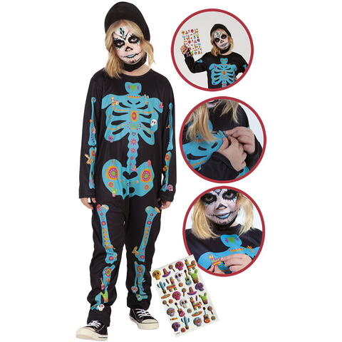 Rubies Costum de carnaval cu autocolante - Schelet infricosator