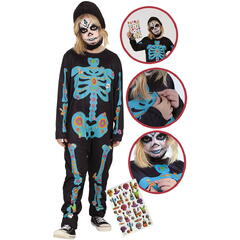 Costum de carnaval cu autocolante - Schelet infricosator
