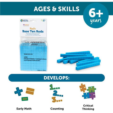 Learning Resources Set riglete baza 10 (50 bucati)