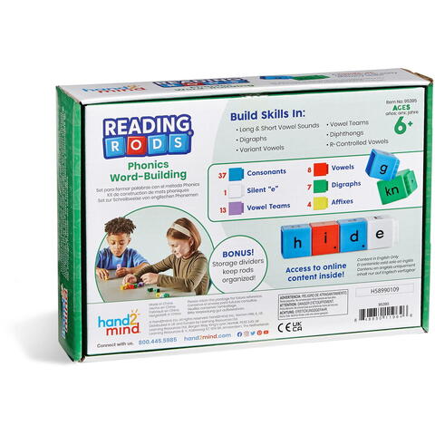 Hand2Mind Cuburi Reading Rods® - Elemente de fonetica
