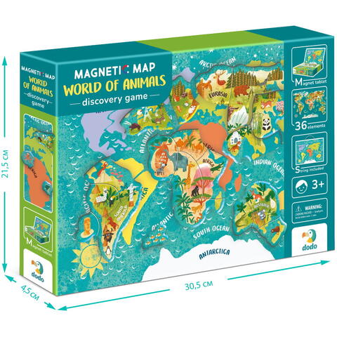 Dodo Puzzle magnetic - Lumea animalelor (36 piese)