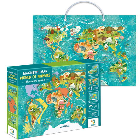 Dodo Puzzle magnetic - Lumea animalelor (36 piese)