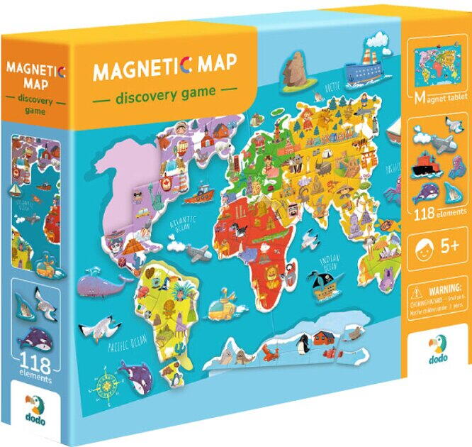 JOCURI - Puzzle magnetic - Harta lumii (118 piese)