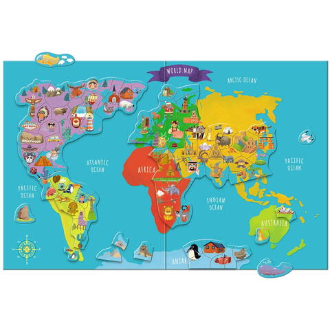 Dodo Puzzle magnetic - Harta lumii (118 piese)