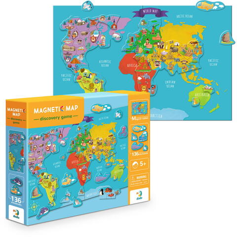 Dodo Puzzle magnetic - Harta lumii (136 piese)