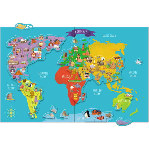 Dodo Puzzle magnetic - Harta lumii (136 piese)