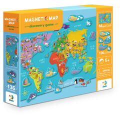 Puzzle magnetic - Harta lumii (136 piese)